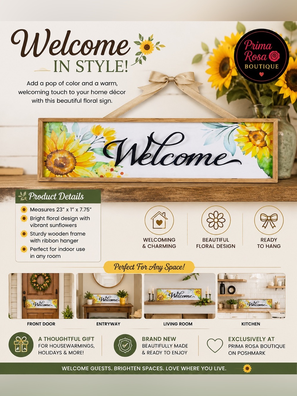 Welcome Sunflower Sign